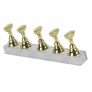 Nail 14 9 2 Display Stand for False Nails Nail Art Practice Gold Magnetic Nail Shelf - JM05018-3