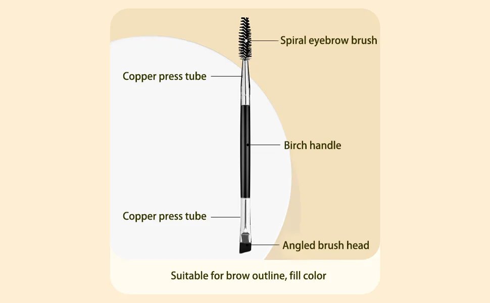 WanFengXue 5 Pieces Duo Eyebrow Brush 2 in 1Angled Eye Brow Brush with Spoolie Brush 14cm Black Mini Eyelash Brush for Tinting Angled Eyebrow - Product parameters