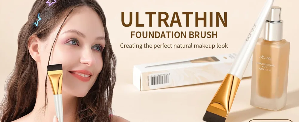 docolor Foundation Brush One Line White Flat Head One Line Foundation Brush Flat Foundation Brush for Liquid Make-up Flat Head Brush Blending Foundation Cream Powder Blush - product information 1