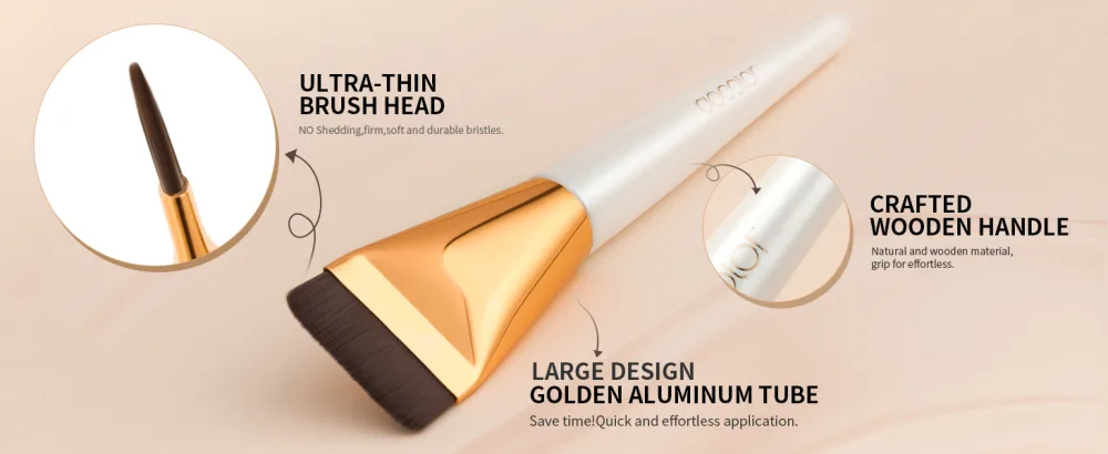 docolor Foundation Brush One Line White Flat Head One Line Foundation Brush Flat Foundation Brush for Liquid Make-up Flat Head Brush Blending Foundation Cream Powder Blush - product information 4