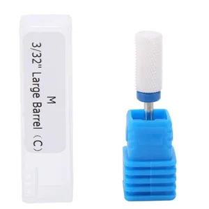 5 Kinds of Ceramic Cylinder Shape Grinding Head Nail Drill Bits for Manicure Drills (Round Flat Head M) Runder Flachkopf M - product information 2