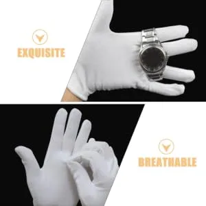 MERRYHAPY 12 Pairs Moisturizing Gloves Work Gloves Moisturizing Overnight Gloves Working Gloves White Cotton - product information 2