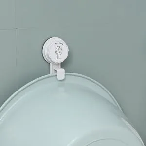 HONMEET Suction Cup Hook Coat Hook Key Holder for Wall Traceless Hooks Bathroom Hooks Bathroom Wash Pot Lid Holder Plastic Sucker Pads Storage Hooks Punch- Hook Tub White Washbasin Abs - product information 1