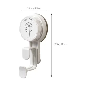 HONMEET Suction Cup Hook Coat Hook Key Holder for Wall Traceless Hooks Bathroom Hooks Bathroom Wash Pot Lid Holder Plastic Sucker Pads Storage Hooks Punch- Hook Tub White Washbasin Abs - product information 2