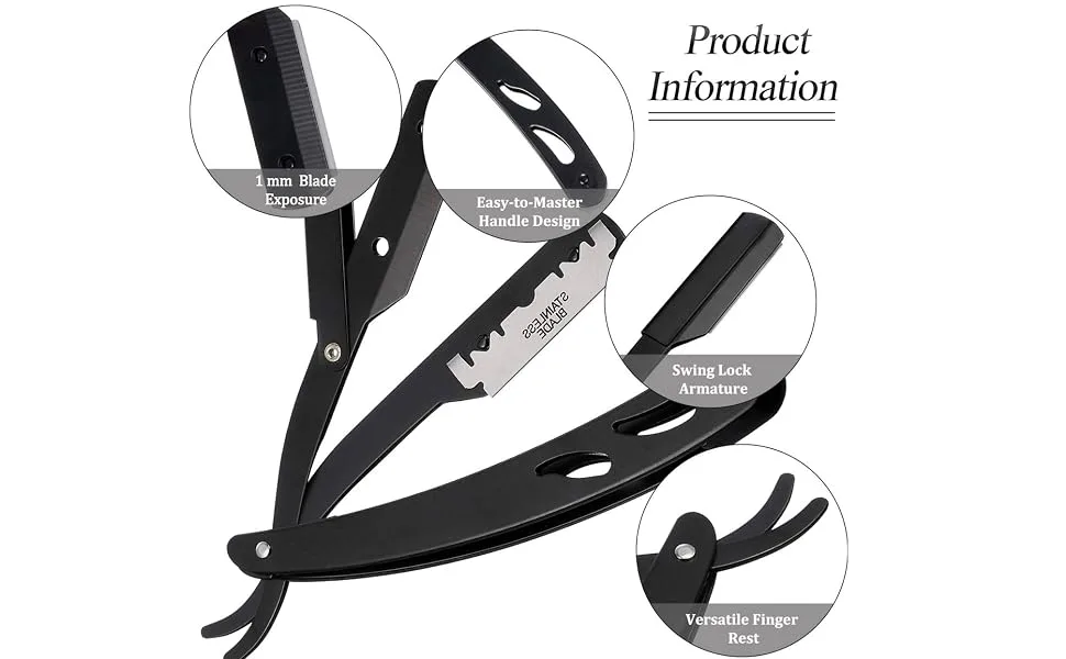Professional & Home use Straight Edge Single Blade Razor Cut Throat Shaving Razor Best Barber Choice for Hair/Beard Shaver - Premium Quality Shaving Razor Handle