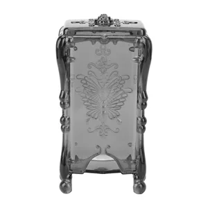 Makeup Cotton Holder Rose Flower ABS Practical Storage Box Large Capacity for Home (Transparent Grey) - 1410220055211-2