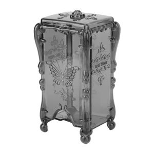 Makeup Cotton Holder Rose Flower ABS Practical Storage Box Large Capacity for Home (Transparent Grey) - product information 2