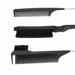 Double Sided Hair Dye Brush Professional Hair Salon Soft Nylon Dye Brush Rat Tail Comb for Highlighting - 1413230116011-2