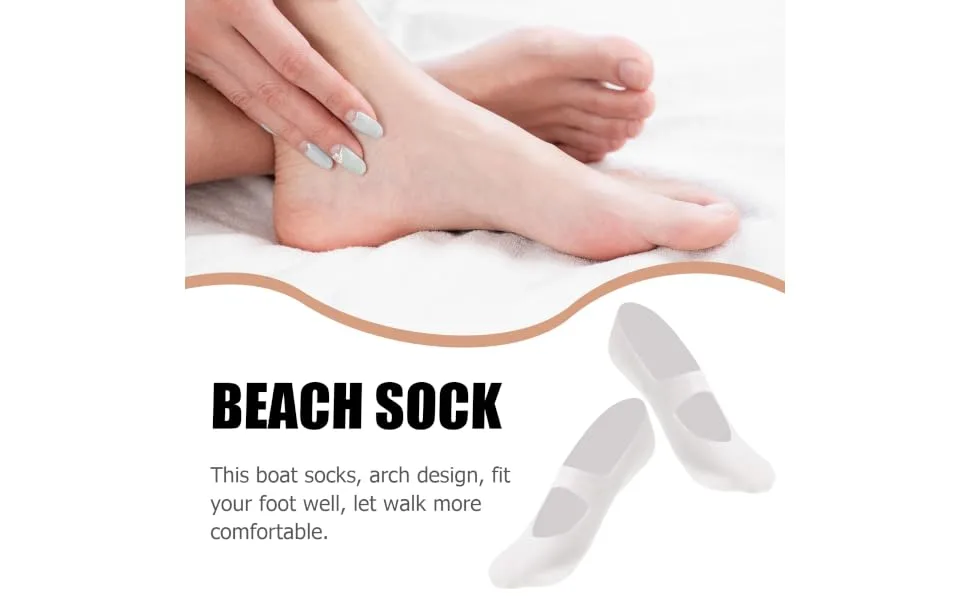 MERRYHAPY 1 Pair Silicone Arch Plantar Socks Beach Socks Moisturizing Socks Heel Sleeves Cracked Protector Sock Arch Socks Spa Socks Feet Moisturizer Socks Silicone Boat Sock White - product information 5