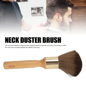 Beech Wood Neck Duster Brush Ergonomic Handle Compact Portable for Barber Hair Neck Duster - product information 6