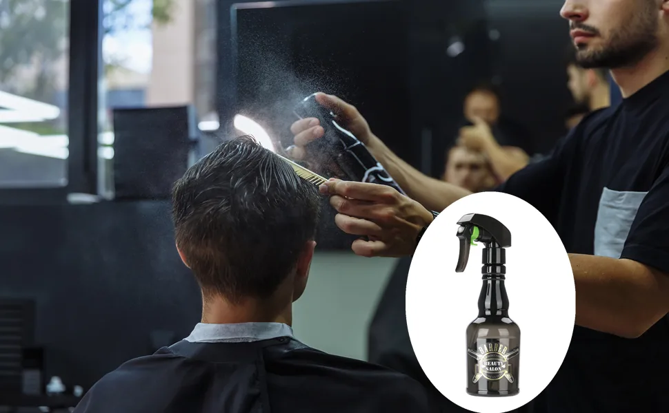 Sonew Hairdressing Spray Bottle 300ml Refillable ABS Material Black - Hair Styling Salon Tool - Barber Spray Bottle