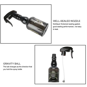 Sonew Hairdressing Spray Bottle 300ml Refillable ABS Material Black - Hair Styling Salon Tool - Barber Spray Bottle