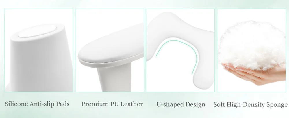 ANGNYA Arm Rest for Nails Tech U-shaped Nail Arm Rest with Detachable Brackets Big Manicure Hand Rest Pillow for Nail Tech Must Haves Manicure Tools (White) - Nail Arm Rest