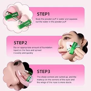 Bexdug Face Powder Puff | High-Density Flexible Blender Sponge | Cosmetic Foundation Applicator Soft Triangle Face Puff For Wet And Dry Use Beauty Makeup Tools - Innovative Design