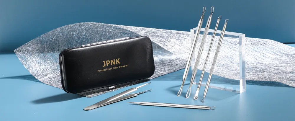 JPNK Blackhead Remover Tool Comedones Extractor Acne Removal Kit for Blemish, Whitehead Popping, 6 Pcs Zit Removing for Nose Face Tools with a Leather Bag Silver - product information 23