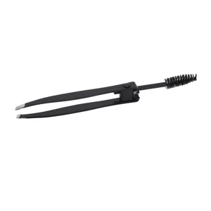 Multifunctional Eyebrow Tweezer with Eyebrow Comb Black 2 in 1 Makeup Grooming Tool for Eyebrows Or Facial Hair - 1410230074411-2