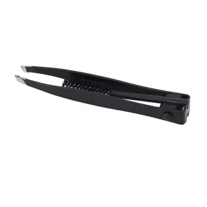 Multifunctional Eyebrow Tweezer with Eyebrow Comb Black 2 in 1 Makeup Grooming Tool for Eyebrows Or Facial Hair - 1410230074411-2