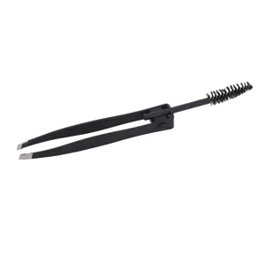 Multifunctional Eyebrow Tweezer with Eyebrow Comb Black 2 in 1 Makeup Grooming Tool for Eyebrows Or Facial Hair - 1410230074411-3