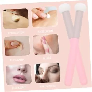 4 Pieces Concealer Brush with Mushroom Puff with Handle Makeup Puff Sponge with Handle Makeup Sponges for Foundation Makeup Concealer Brush Sponge Applicator - product information 2