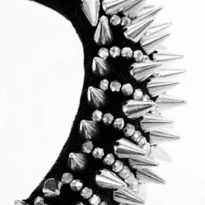 DEARMAMY Spiked Headband Punk Style Rivet Headband Women Headwear Party Hair Hoop - product information 1
