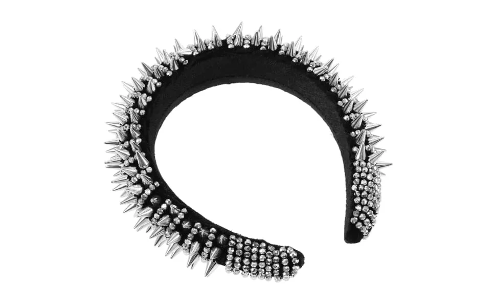 DEARMAMY Spiked Headband Punk Style Rivet Headband Women Headwear Party Hair Hoop - product information 5
