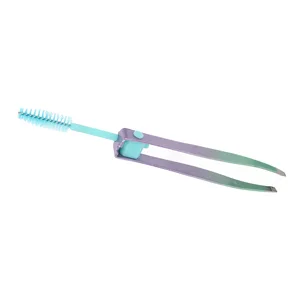 Green Violet Gradient Eyebrow Brush Makeup Stainless Steel Brush False Fake Eyelash Tweezers - 1410230074011-2