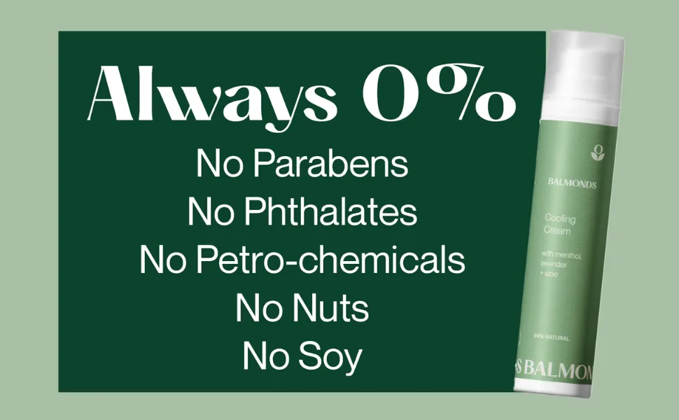 Balmonds Cooling Cream 100 millilitres Natural Lotion with Menthol and Aloe Vera for Eczema and Rosacea - always 0%