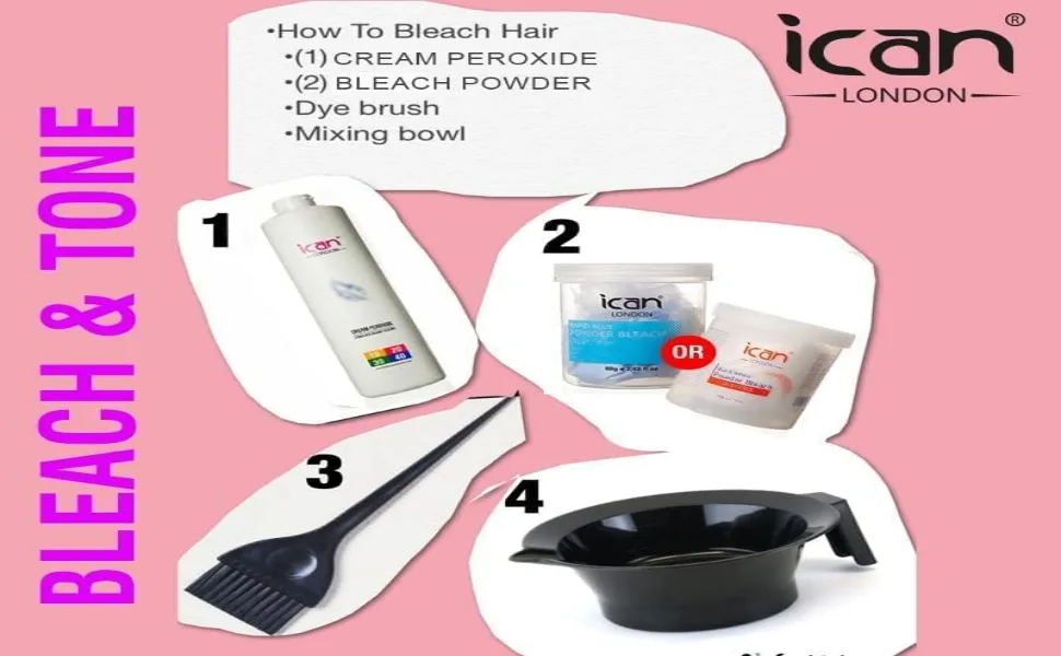 ICAN LONDON PROFESSIONAL CREAM PEROXIDE 30 VOL 9% 250 ML + RAPID BLUE POWDER BLEACH (JAR)80 G SET - product information 4