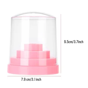 Nail Drill Holder Plastic 48 Holes Display Organizer Box Pink Blue Orange White for Salon (Pink) - product information 6