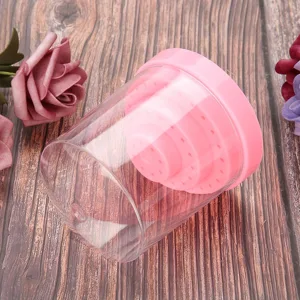 Nail Drill Holder Plastic 48 Holes Display Organizer Box Pink Blue Orange White for Salon (Pink) - JM14854-01-3