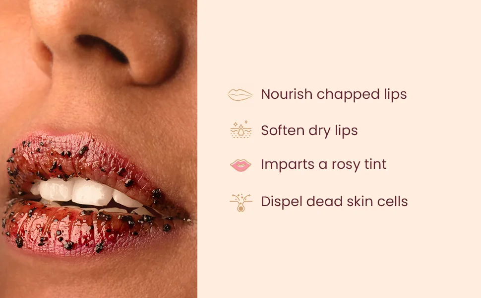 Mother Sparsh Rose & Beetroot Lip Scrub For Dry Chapped Lips | Removes Dead Skin & Pigmentation - 10gm - lip scrub exfoliator