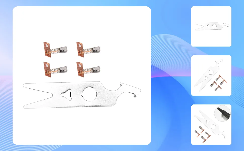Nail Drill Handpiece Accessory Tools 2 Pairs Carbon Brush Wrench Set Nail Drill Handpiece Accessory Replacement Part - 1414200053211-1