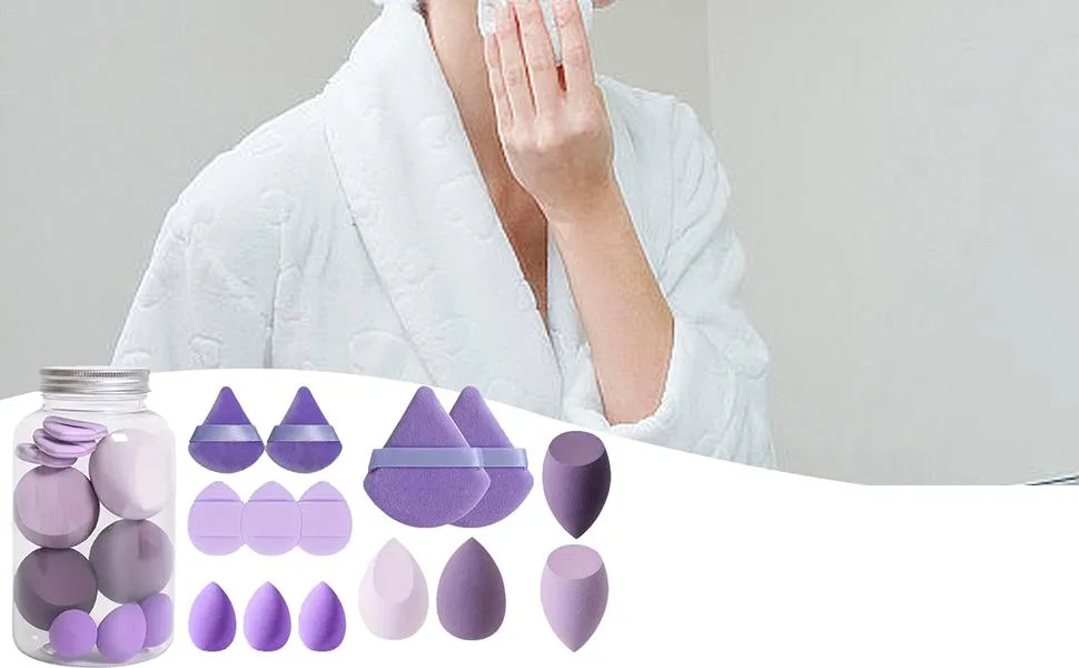 Makeup Blender Sponge Set Beauty Sponge Blender Set - Beauty Makeup Sponges Set | Portable Sponge Face Makeup Tools Blender Sponges for Bottom Blender Black - Beauty Sponge Blender, Face Puff