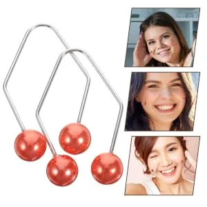 SKISUNO 1 Pair Dimple Trainer Facial Tools Face Dimples Maker Face Exerciser Tool Dimples Trainer Face Dimples Exerciser Facial Dimples Maker Dimples Maker for Face Cheeks Dimples Clip 4.30X2.50X0.80CM Red - product information 6