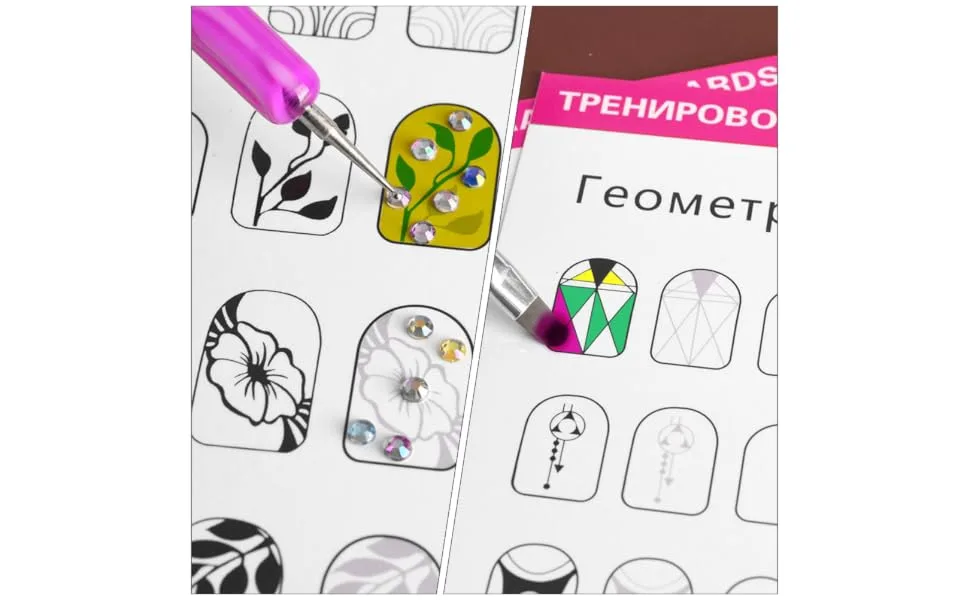 MERRYHAPY 24 Sheets excercise book exercise book pattern nail tools for nail art Nail Shape Templates drawing paper template Cards for Manicure Training nail Book for Manicure Training - product information 2
