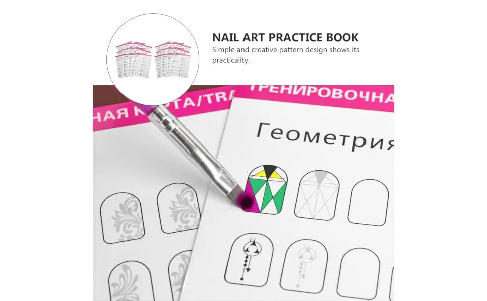 MERRYHAPY 24 Sheets excercise book exercise book pattern nail tools for nail art Nail Shape Templates drawing paper template Cards for Manicure Training nail Book for Manicure Training - product information 4