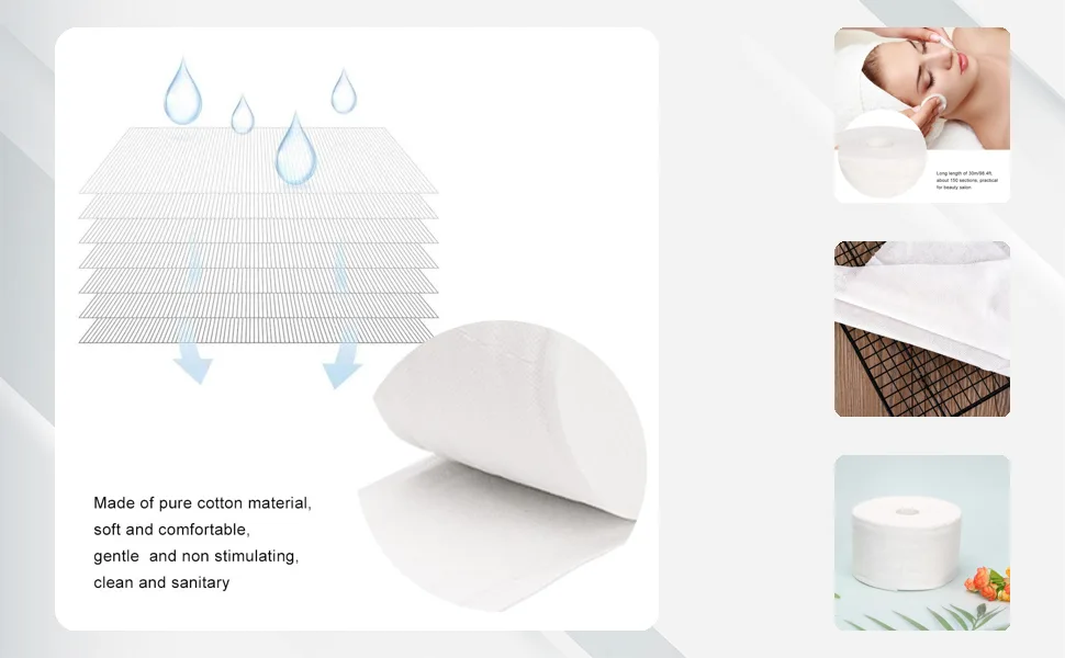 30M Disposable Face Towel Washcloth Cotton Makeup Cleansing Wipes for Beauty Salon Home Use - JM24652-1