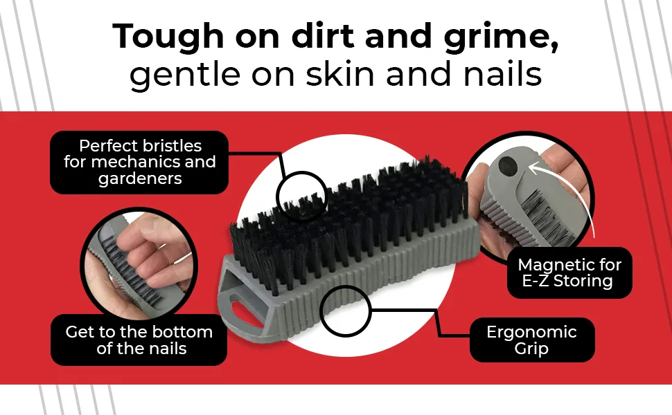 JOUNJIP 2Pack Double Sided Scrub Brush Hand Fingernail Brush for Personal Care & Hygiene, Mechanic, Gardener - Double Sided Scrub Brush