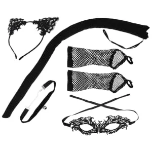 HONMEET 1 Set cat tail headband props tail masquerade eye cover Cloth - product information 1