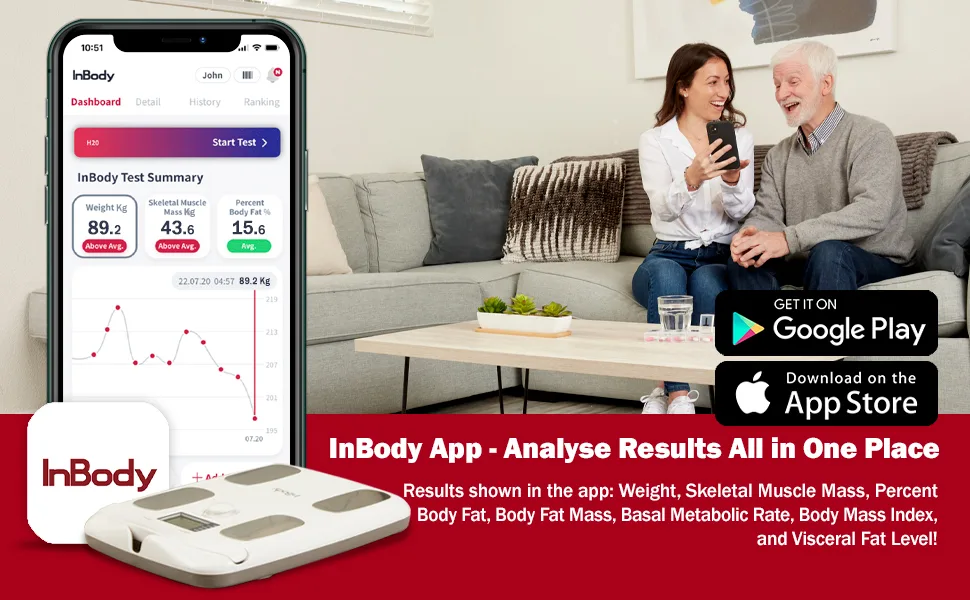 InBody H20N-Black Smart Full Body Composition Analyzer Scale - Full Body Digital Scale BMI Measurement Tool Body Fat Analyzer Muscle Mass Inbody Scale - Bluetooth Connected - product information 11