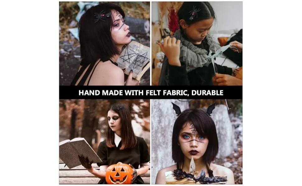 Didiseaon Spider Web Hair Clips Makeup Teen Girl Ghost Cosplay Devil Hat Kids Hairpin - product information 3