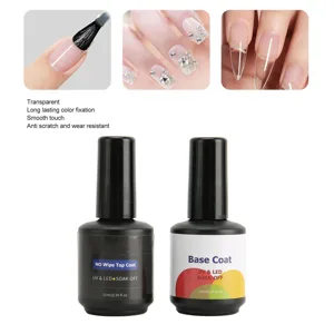 Nail Top Coat Base Coat Set Professional Nail Salon Long Lasting Shine Finish Clear Nail Art Base Top Coat - 1414220087511-2