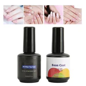 Nail Top Coat Base Coat Set Professional Nail Salon Long Lasting Shine Finish Clear Nail Art Base Top Coat - 1414220087511-3