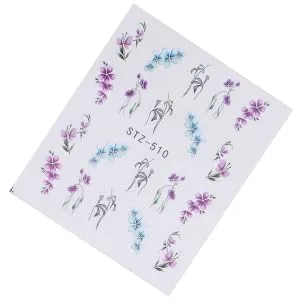 BIUDECO 1 Sheet Manicure Stickers Decal Stickers Flower Sticker Decorate Nail - product information 6