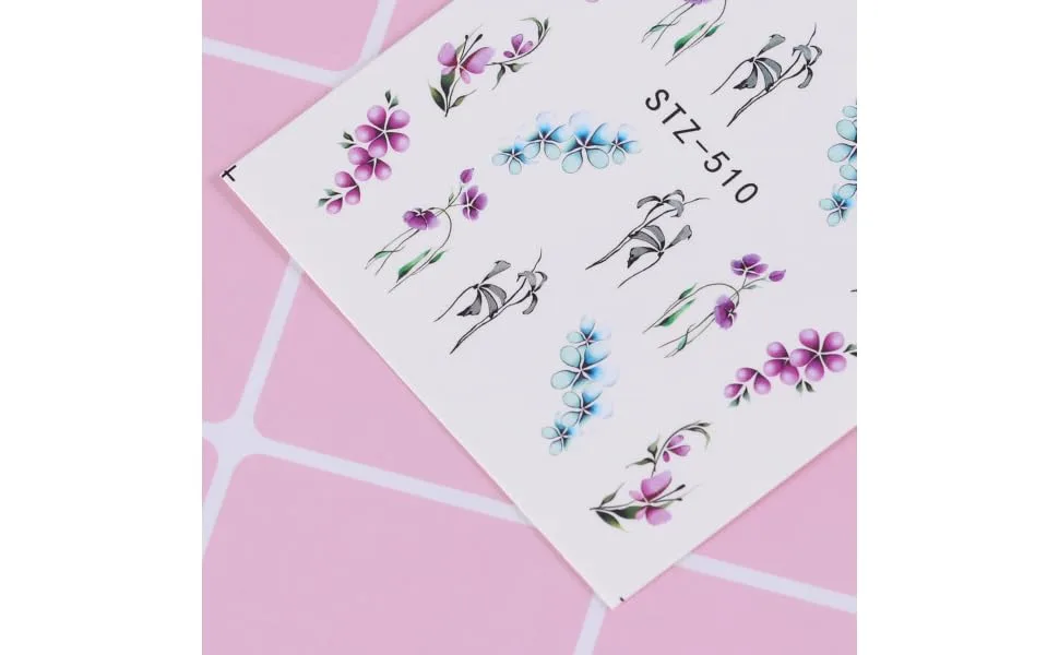 BIUDECO 1 Sheet Manicure Stickers Decal Stickers Flower Sticker Decorate Nail - product information 7
