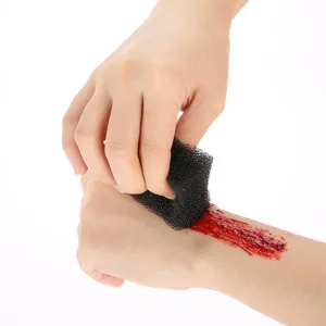Halloween Makeup Sponge Black Christmas Sponge Blood Scar Wound Cosplay Sponge Modelling Art for Halloween Party (Oversized Hole) - JM11992-03-3