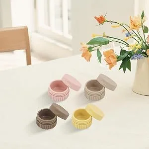 Teksome Small Cream Jars Pocket Loose Powder Storage Jar | Leak-Proof Small Toiletries Container for Lotions Cosmetics B - Easy to Use