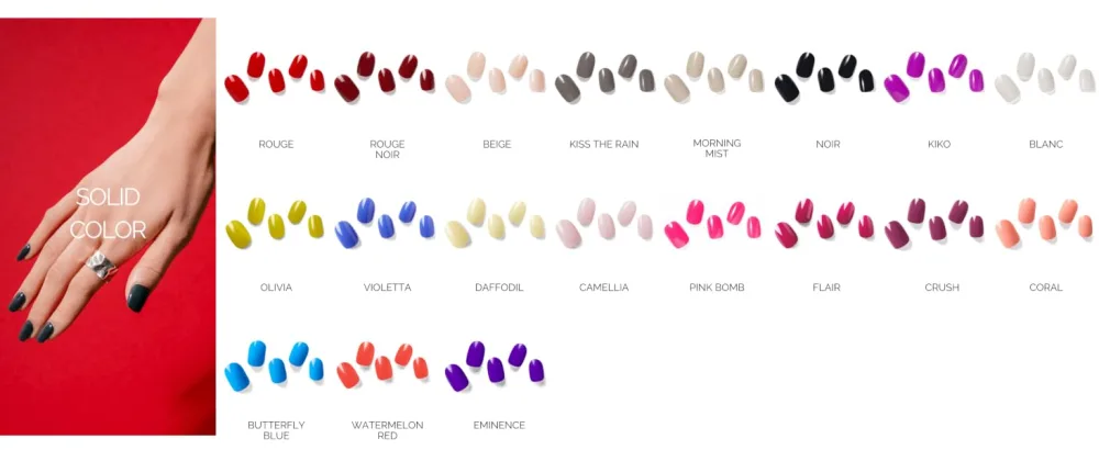 NAILOG Semi Cured Gel Nail Strips (20 Extra Long Nail Stickers) | Glossy & Long Lasting Soft Gel Finish Nail Wrap| Ruby Nebula - Solid Color