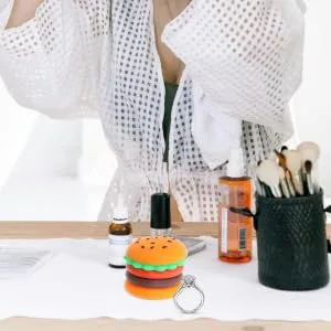 RORPOIR Silicone Box Moisturizer Dispenser Jewelry Container Eye Cream Jar Makeup Sample Container Mini Hamburger Jars Tiny Travel Jars with Lid Small Container Cosmetic Jars - product information 5