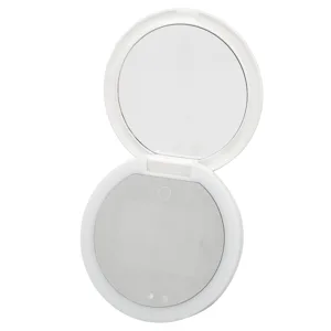 Travel Compact Mirror with UV Camera Rechargeable Vanity Mirror Handheld Double Sided Pocket Mirror for Skin Protection Portable Folding Lighted Mirror for Sunscreen Test - 2216230006211-2